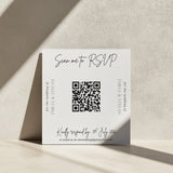 square qr code rsvp card for wedding - personalised wedding invitations RSVP cards