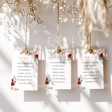Custom Wedding Seating Plan Cards A5 or A6 – Elegant A5 or A6 wedding seating plan cards printed on 350gsm cardstock, featuring table numbers and guest names.