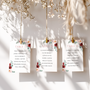 Custom Wedding Seating Plan Cards A5 or A6 – Elegant A5 or A6 wedding seating plan cards printed on 350gsm cardstock, featuring table numbers and guest names.