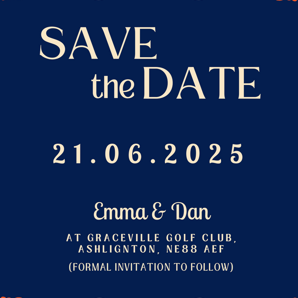 Retro Navy Save The Date