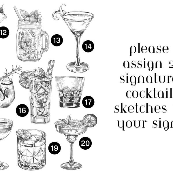 Royal Blue Signature Drinks Sign