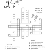 sip and solve wedding board - wedding crossword sign board for reception - wedding guest games - wedding entertainment ideas