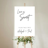 sophisticated wedding sweet table sign - personalised love is sweet sign