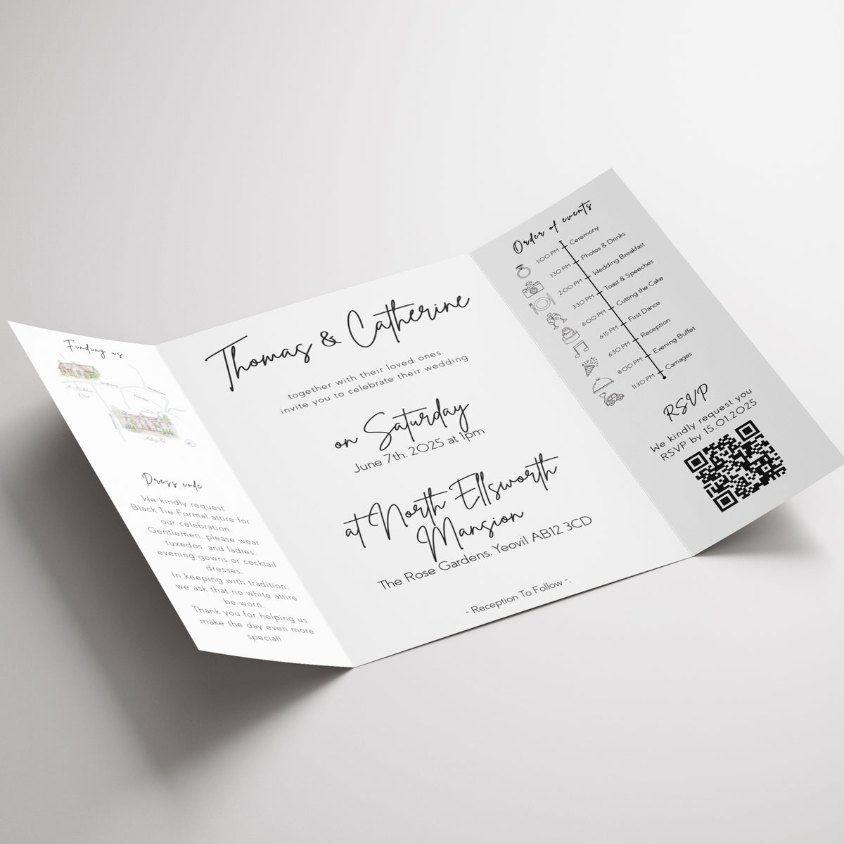 Sophisticated Gatefold Wedding Invitations