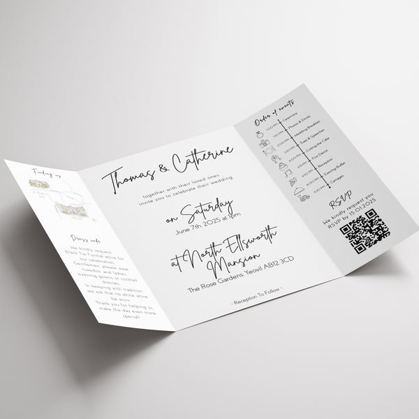 Sophisticated Gatefold Wedding Invitations