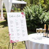 Spring Floral Alphabetical Seating Plan Sign - Pink Floral Wedding Signage - Pink Tulips Carnations Wedding Signs