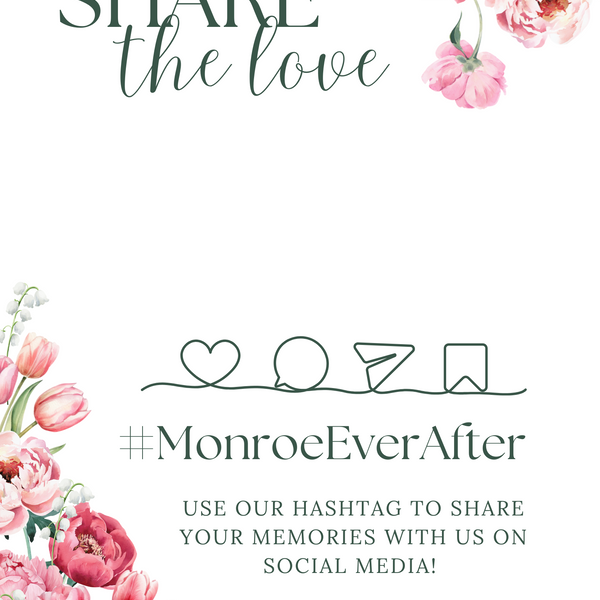 Spring Floral Personalised Wedding Hashtag Sign - Pink Floral Wedding Signage - Pink Tulips Carnations Wedding Signs