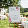 Spring Floral Personalised Wedding Hashtag Sign - Pink Floral Wedding Signage - Pink Tulips Carnations Wedding Signs