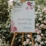 Spring Floral In Loving Memory Wedding Sign - Pink Floral Wedding Signage - Pink Tulips Carnations Wedding Signs