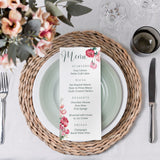 Spring Floral Wedding Menu Cards - Pink Floral Wedding Signage - Pink Tulips Carnations Wedding Signs