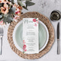 Spring Floral Wedding Menu Cards - Pink Floral Wedding Signage - Pink Tulips Carnations Wedding Signs