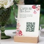 Spring Floral Capture the Love Photo Sharing QR Code Sign - Pink Floral Wedding Signage - Pink Tulips Carnations Wedding Signs