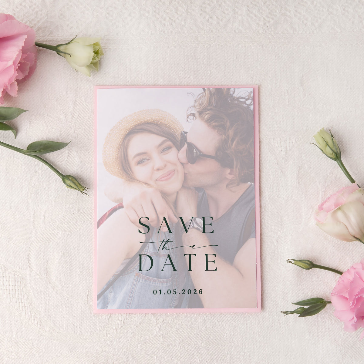 Spring Floral Save the Date Cards - Pink Floral Wedding Signage - Pink Tulips Carnations Wedding Signs
