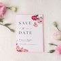 Spring Floral Save the Date Cards - Pink Floral Wedding Signage - Pink Tulips Carnations Wedding Signs