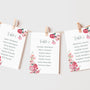 Spring Floral Seating Plan Cards- Pink Floral Wedding Signage - Pink Tulips Carnations Wedding Signs
