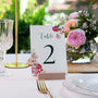 Spring Floral Table Numbers - Pink Floral Wedding Signage - Pink Tulips Carnations Wedding Signs