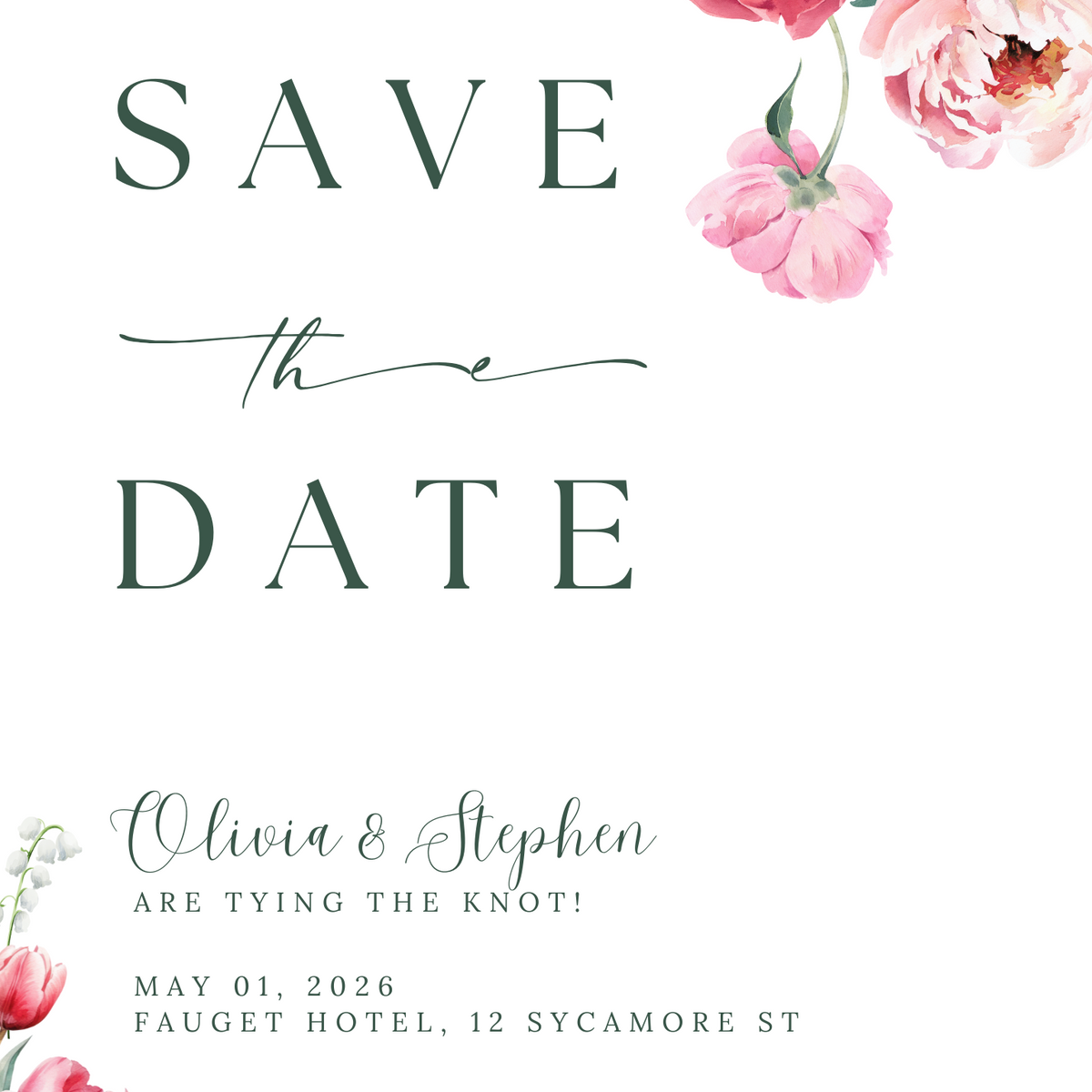 Spring Floral Save The Date