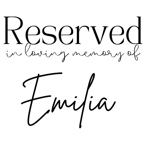 Timeless White Reserved In Memory Sign