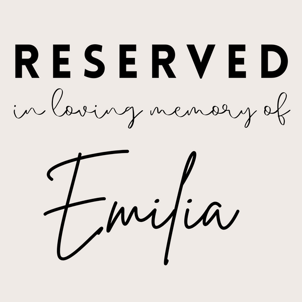 modern reserved in memory chair sign - affordable wedding signs
