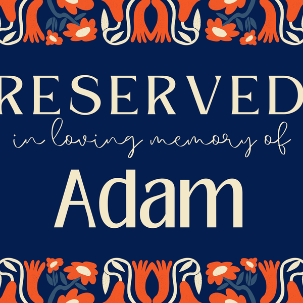 Retro Navy Reserved In Memory Sign