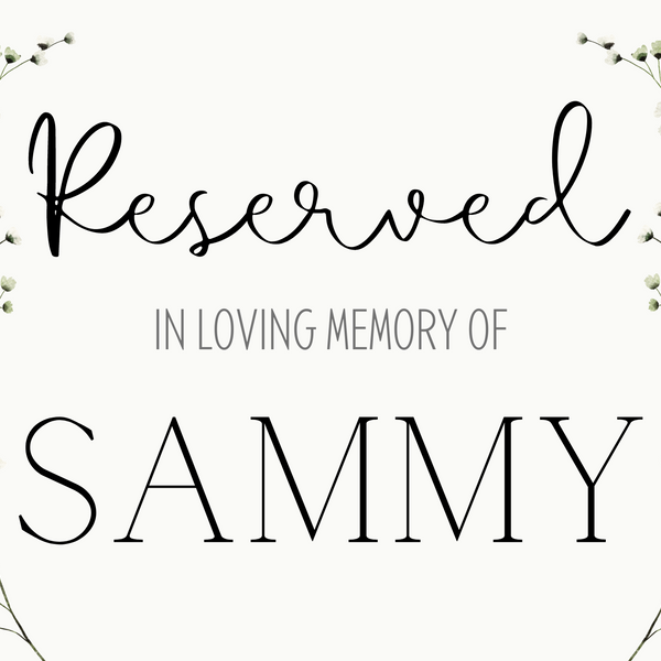 Baby's Breath Floral Reserved In Memory Sign