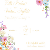 Summer Floral Wedding Invitations Personalised - Summer Collection features beautiful wedding stationery and signage with gentle summer colours, vibrant florals, and soft butter yellow text – perfect for adding a fresh, romantic feel to your special day.