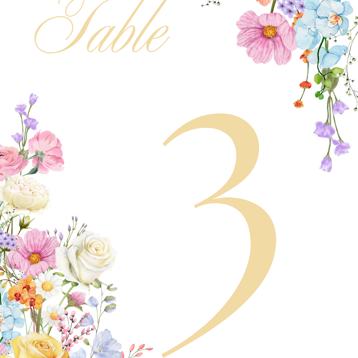 Summer wedding table number sign cards - Our Summer Collection features beautiful wedding stationery and signage with gentle summer colours, vibrant florals, and soft butter yellow text – perfect for adding a fresh, romantic feel to your special day.