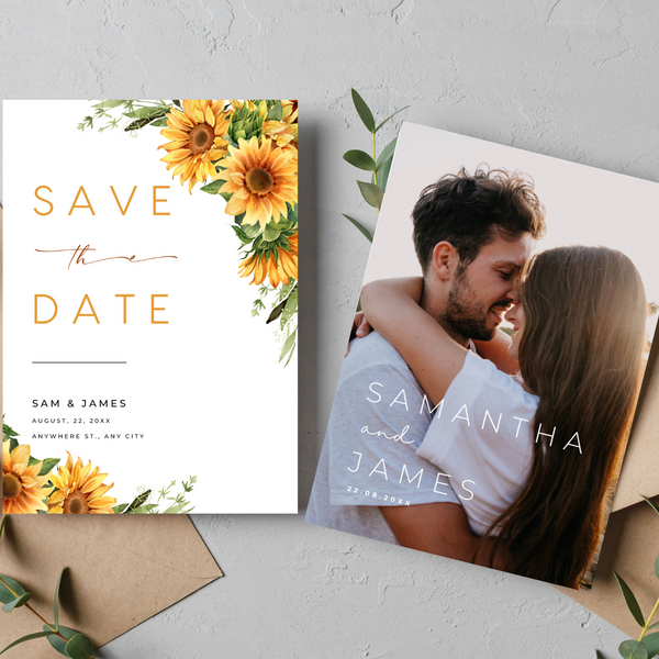 Sunflowers Floral Save The Date