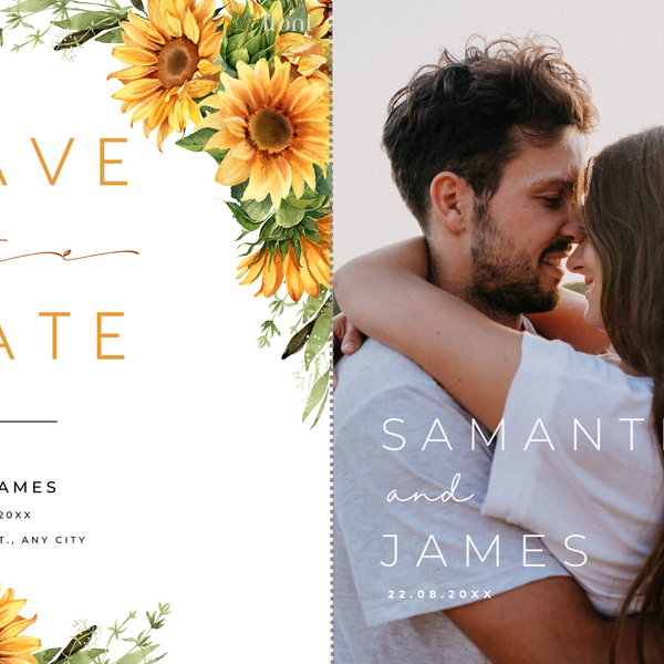 Sunflowers Floral Save The Date