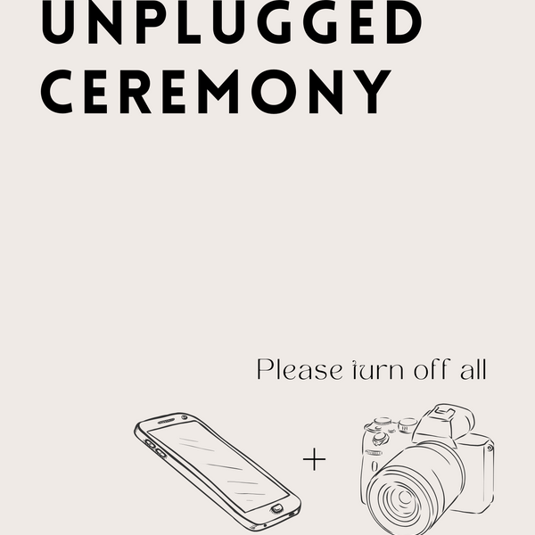 Modern Unplugged Ceremony Sign