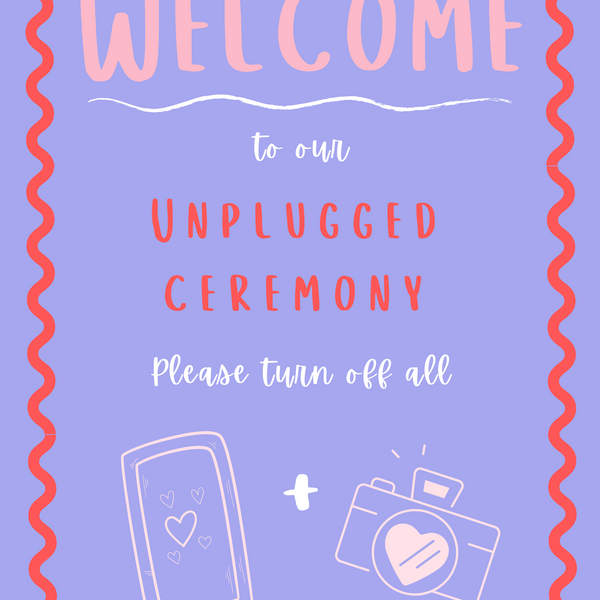 Playful Unplugged Ceremony Sign
