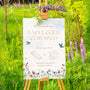 Fairytale Unplugged Ceremony Wedding Sign - Personalised Wild Flower Design Elegant Unplugged Ceremony Board