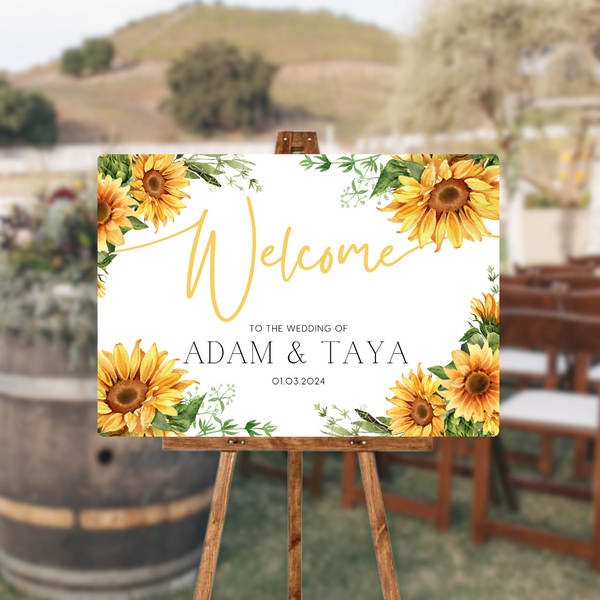 Sunflowers Floral Welcome Sign