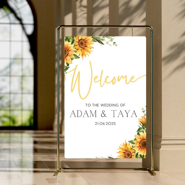 Sunflowers Floral Welcome Sign