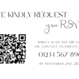Monochrome QR Code RSVP for wedding - winter wedding RSVP cards - custom RSVP cards