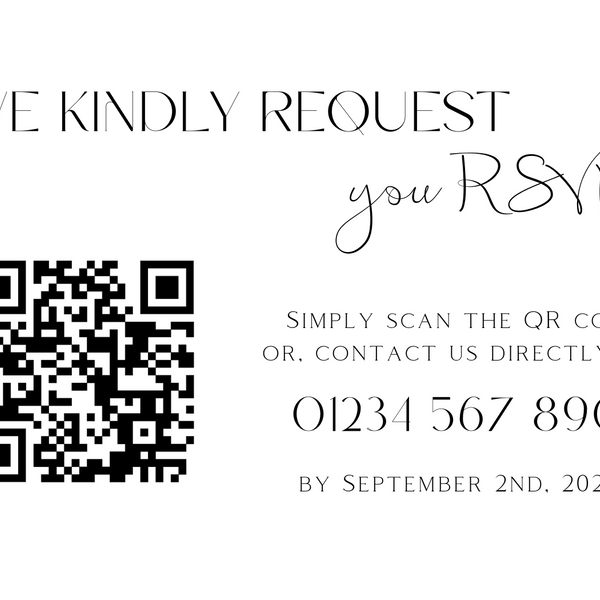 Monochrome QR Code RSVP for wedding - winter wedding RSVP cards - custom RSVP cards