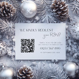 Monochrome QR Code RSVP for wedding - winter wedding RSVP cards - custom RSVP cards