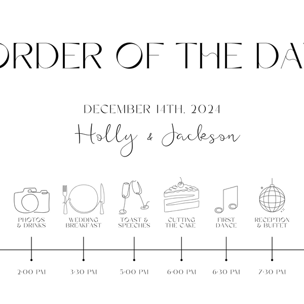 Winter White Order Of The Day Sign