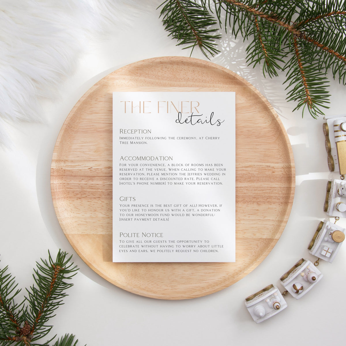 festive custom wedding invites  custom winter wedding invitations - personalised invites uk