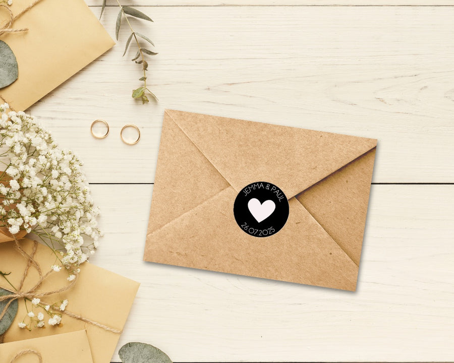 personalised wedding invitations envelope sticker seals - custom wedding save the date sticker seals - initials and date envelope sticker seals