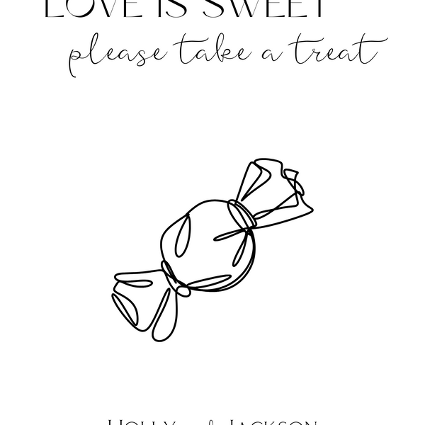 winter white love is sweet sign - wedding sweet table sign - love is sweet please take a treat sign for wedding