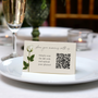 Personalised Wedding Place Cards – Elegant, custom wedding place cards with guest names, featuring a discreet QR code on the reverse for photo sharing.