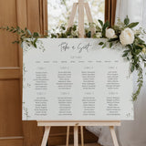 Baby's breath floral wedding seating plan sign - personalised wedding signs
