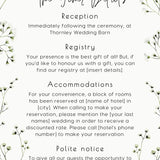wedding invitations front and back - baby's breath gypsophila wedding invites customised