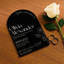 luxury arch shaped wedding invitations in chic black - fully personalised elegant wedding invitations premium