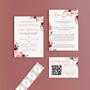 burgundy and cream floral wedding stationery essentials bundle - wedding stationery bundle customised - wedding invites bundle with rsvp - personalised wedding invites rsvp bundle