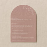 luxury arch shaped wedding invitations in dusty pink - fully personalised elegant wedding invitations premium