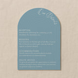 luxury arch shaped wedding invitations in sky blue - fully personalised elegant wedding invitations premium
