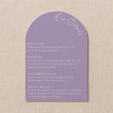 luxury arch shaped wedding invitations in lilac - fully personalised elegant wedding invitations premium