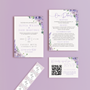 lilac floral wedding stationery essentials bundle - wedding stationery bundle customised - wedding invites bundle with rsvp - personalised wedding invites rsvp bundle